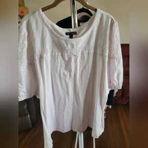 Lane Bryant Women's White Lace Blouse